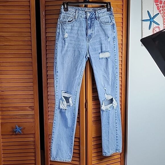 Pascun Distressed Mom Jeans Medium Wash High Rise Women's Size 24 - Picture 2 of 11